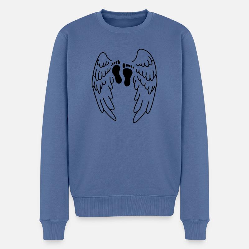 Ailes de pieds de bébé - Pull Premium bio Homme - bleu pigeon