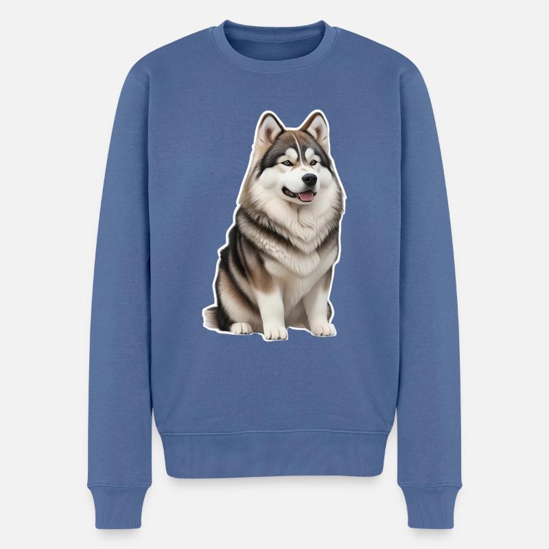 Malamut - Männer Premium Bio Pullover - Taubenblau