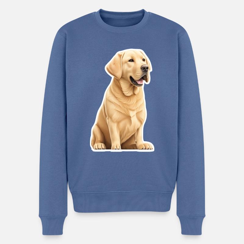 Labrador - Männer Premium Bio Pullover - Taubenblau