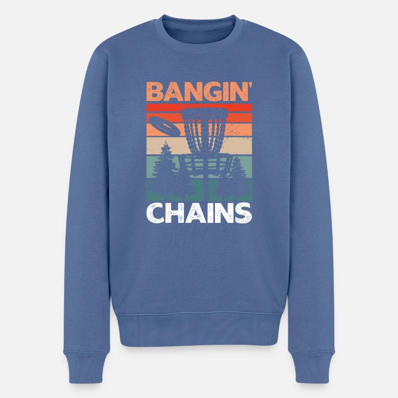 Bangin Chains Funny Disc Golf - Pull Premium bio Homme - bleu pigeon