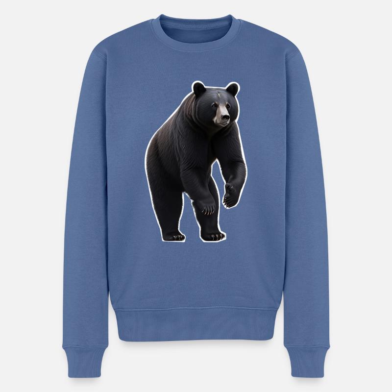 Schwarzbär - Männer Premium Bio Pullover - Taubenblau