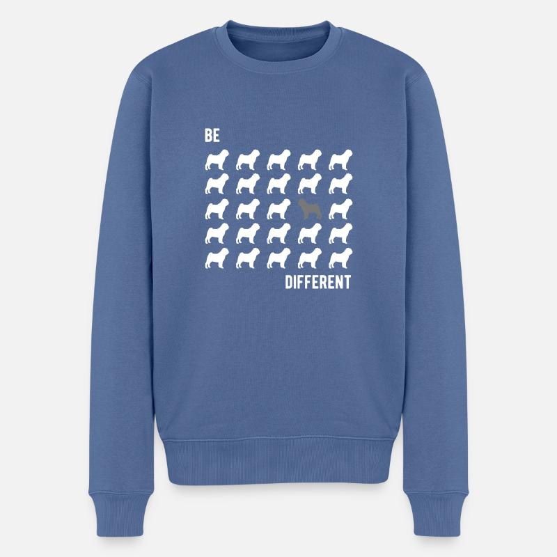 Mops Möpse Geschenk Gassi gehen Hund sei anders - Männer Premium Bio Pullover - Taubenblau