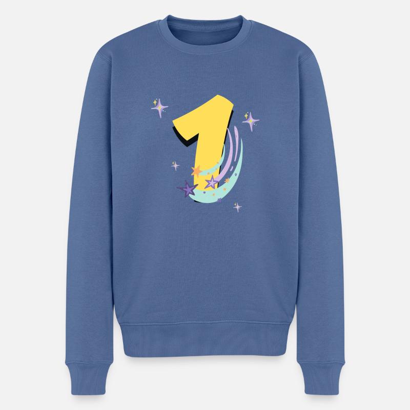 1 er anniversaire espace - Pull Premium bio Homme - bleu pigeon