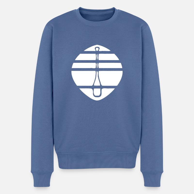 weißes Paddel Logo - Männer Premium Bio Pullover - Taubenblau