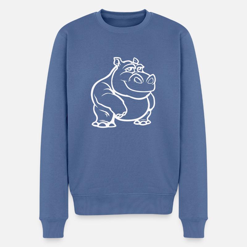 nilpferd - Männer Premium Bio Pullover - Taubenblau