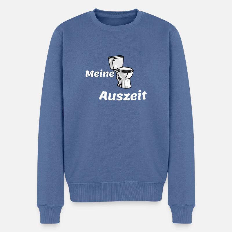 Toilette WC Auszeit Witz Töpfchen Klo - Männer Premium Bio Pullover - Taubenblau