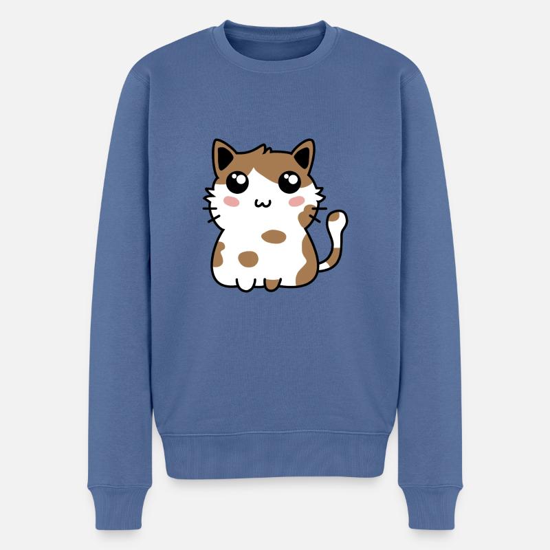 Chat animal de compagnie mignon - Pull Premium bio Homme - bleu pigeon