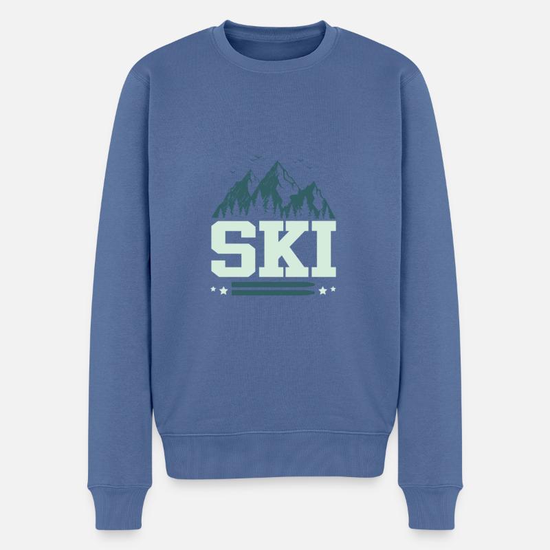 Ski Sport - Männer Premium Bio Pullover - Taubenblau