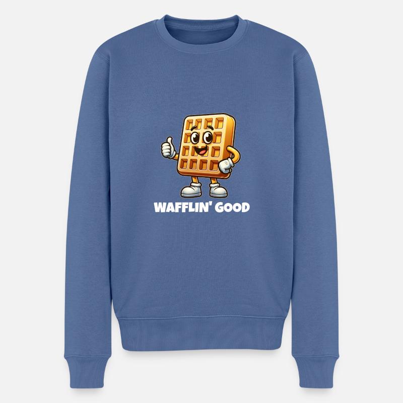 Waffelhaft gut - Männer Premium Bio Pullover - Taubenblau