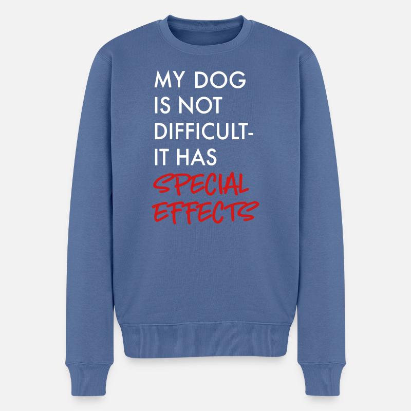Hund - Männer Premium Bio Pullover - Taubenblau