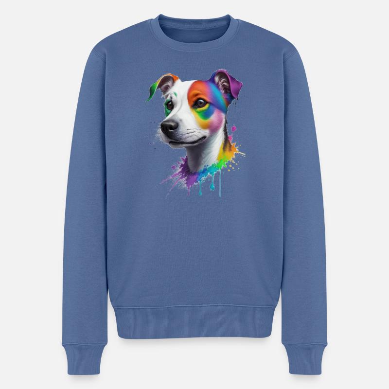 Jack Russel Terrier - Männer Premium Bio Pullover - Taubenblau