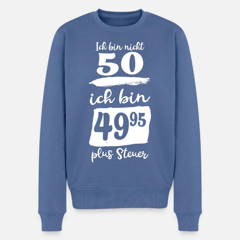 50 Jahre ? nein 49,95 - Männer Premium Bio Pullover - Taubenblau