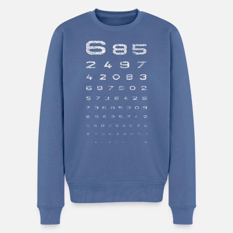 blanc - Pull Premium bio Homme - bleu pigeon