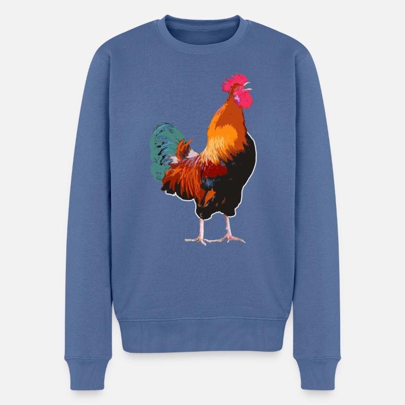 Le coq - Pull Premium bio Homme - bleu pigeon