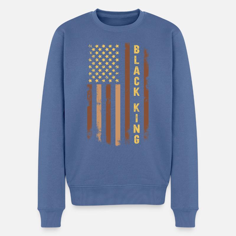 Black King - Männer Premium Bio Pullover - Taubenblau