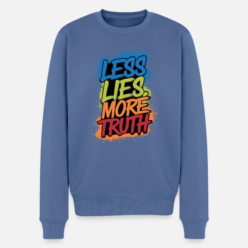 Les lies more truth - Männer Premium Bio Pullover - Taubenblau