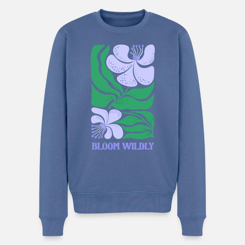 Floraison sauvage - Pull Premium bio Homme - bleu pigeon