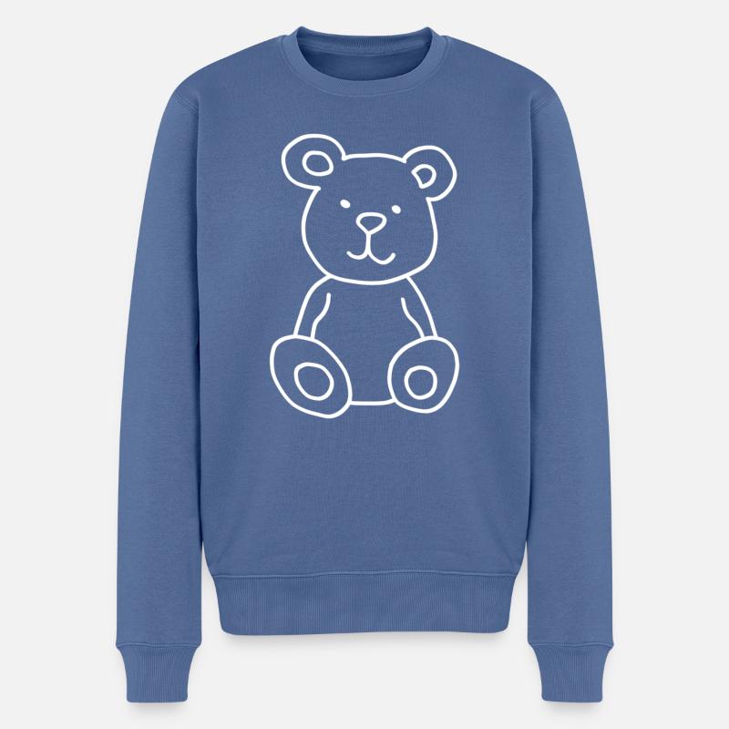 Teddy Bär Kuschel Tier - Männer Premium Bio Pullover - Taubenblau
