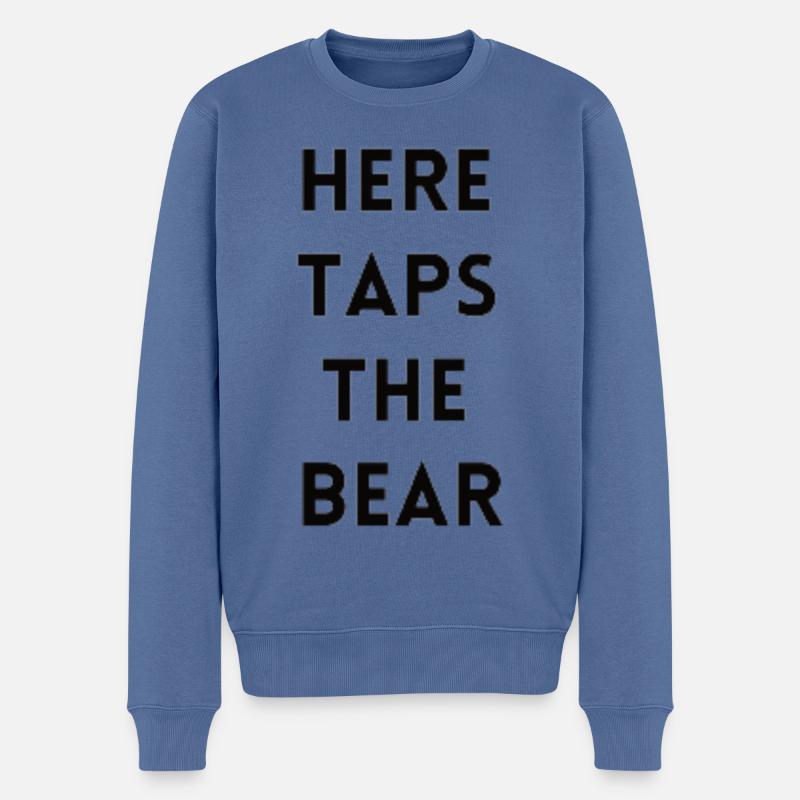 here taps the bear - Männer Premium Bio Pullover - Taubenblau