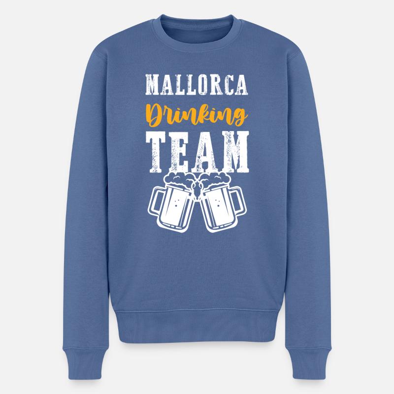 Mallorca Drinking Team - Männer Premium Bio Pullover - Taubenblau