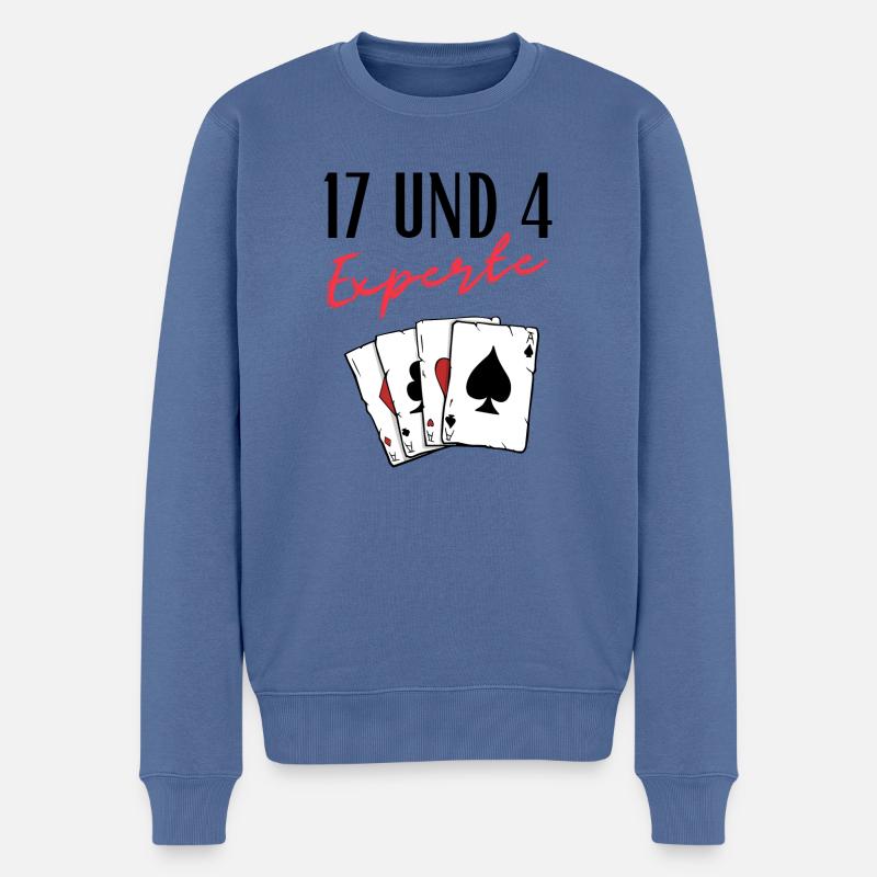 17 und 4 Experte - Männer Premium Bio Pullover - Taubenblau