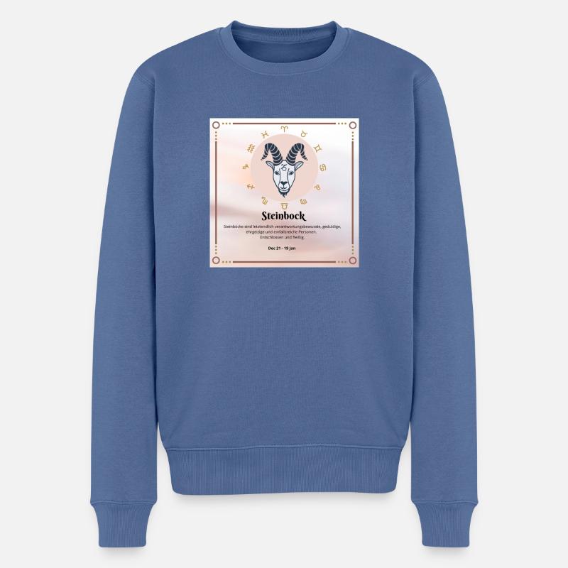 Zodiac Steinbock - Männer Premium Bio Pullover - Taubenblau