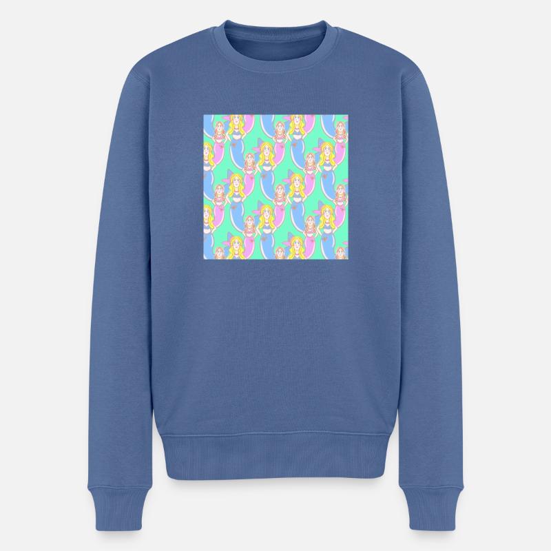 Nixen - Männer Premium Bio Pullover - Taubenblau