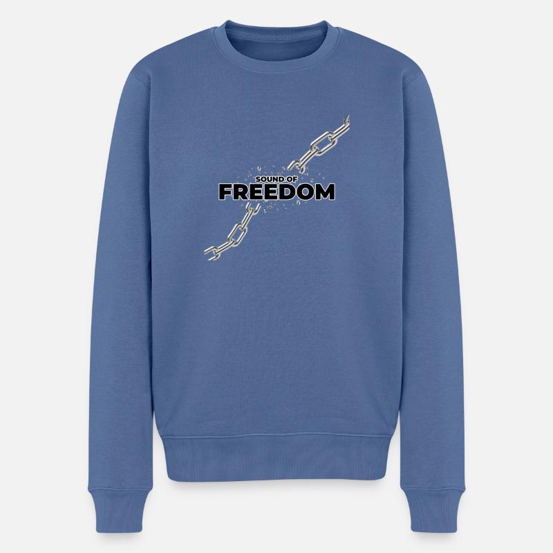 Le son de la liberté - Pull Premium bio Homme - bleu pigeon