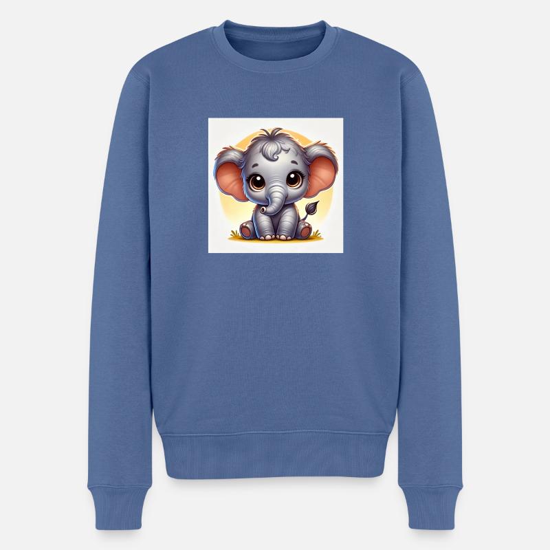 Elefant Baby - Männer Premium Bio Pullover - Taubenblau