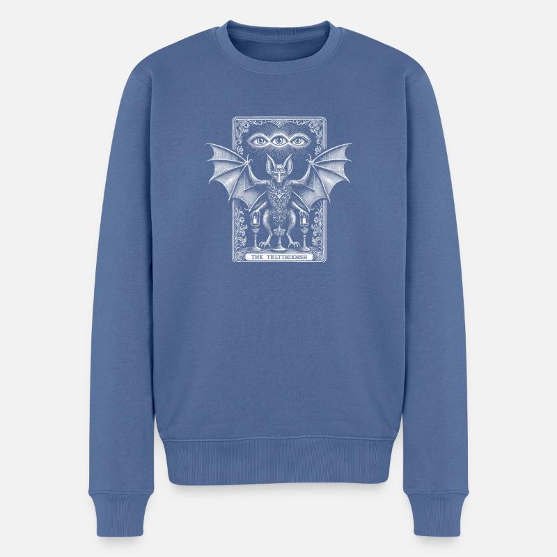 Fledermaus-Tarot - Männer Premium Bio Pullover - Taubenblau