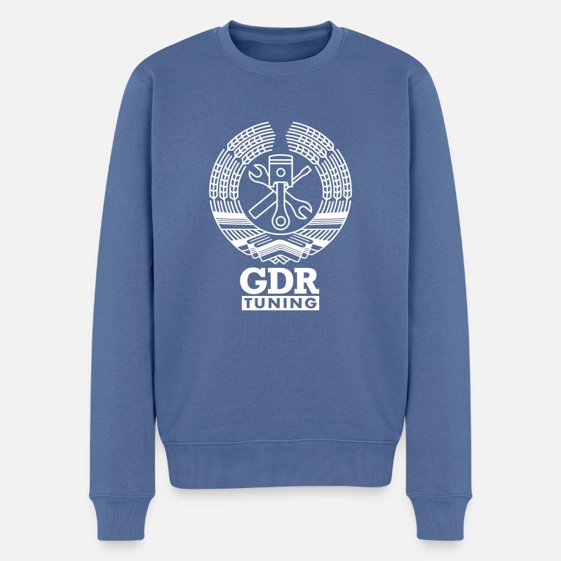 GDR Tuning Blason 1c - Pull Premium bio Homme - bleu pigeon