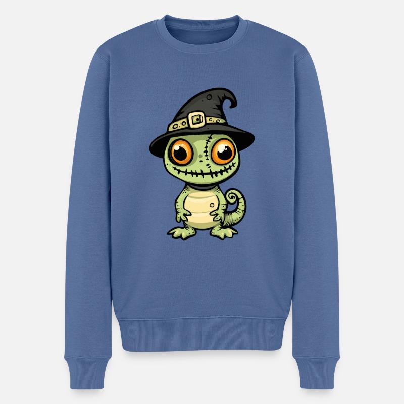 Chameleon Halloween Lustig Zombie - Männer Premium Bio Pullover - Taubenblau