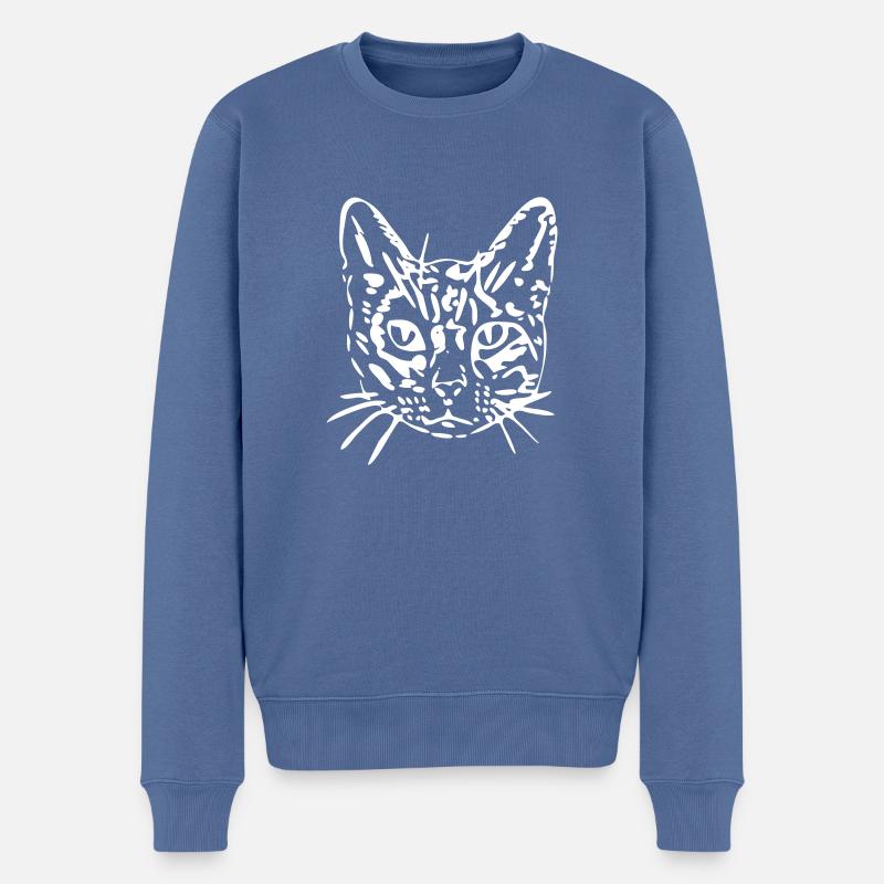 Chat, minou, minou, cadeau, idée cadeau - Pull Premium bio Homme - bleu pigeon