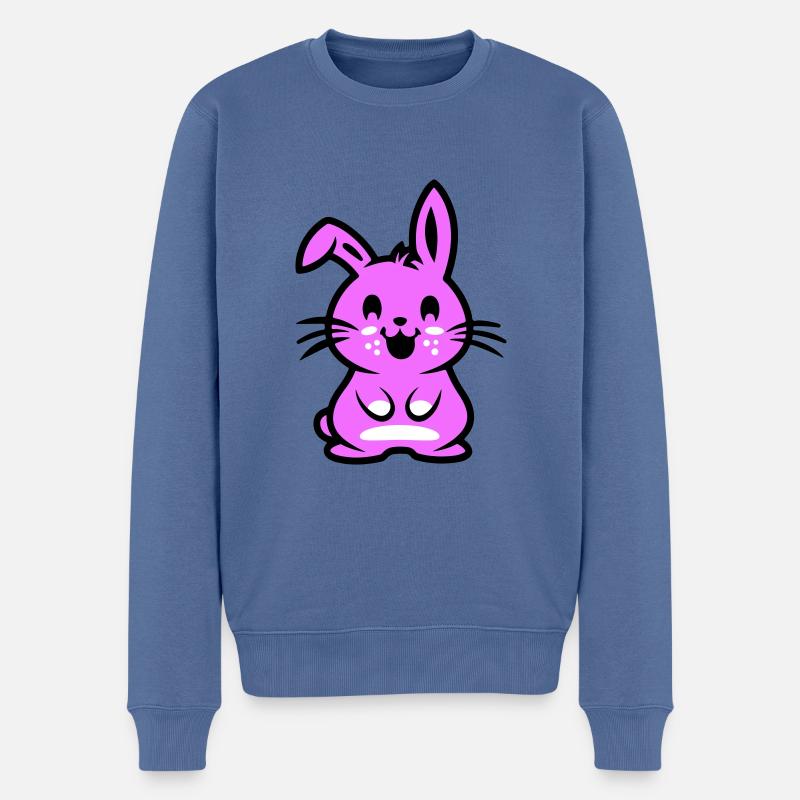 Lapin symbole de Pâques - Pull Premium bio Homme - bleu pigeon