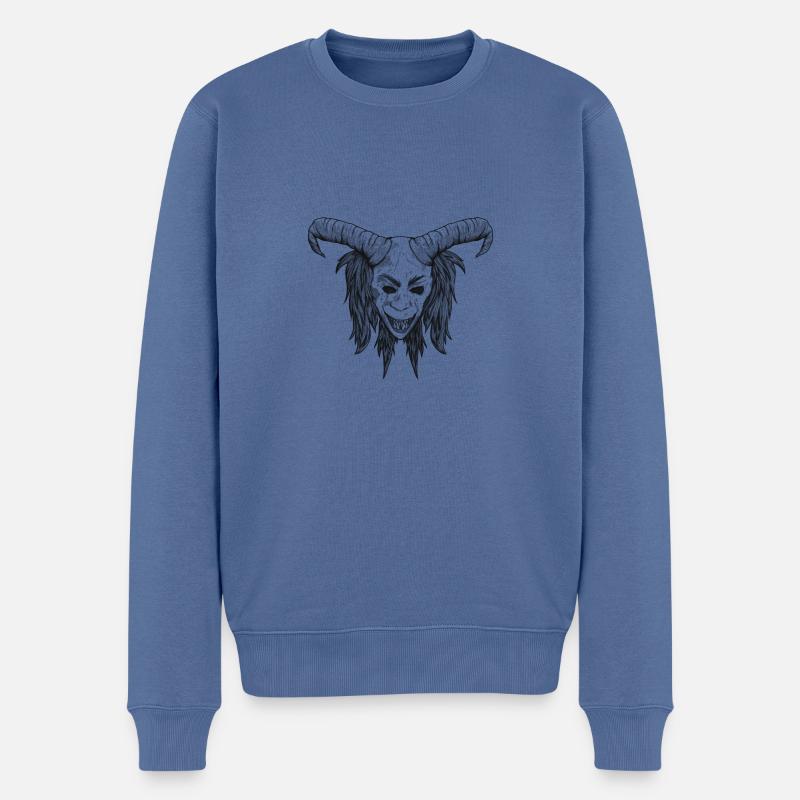 Krampuskopf - Männer Premium Bio Pullover - Taubenblau