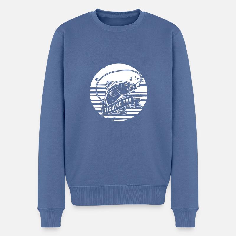Fishing Pro - Männer Premium Bio Pullover - Taubenblau