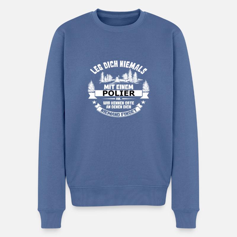 polier - Männer Premium Bio Pullover - Taubenblau