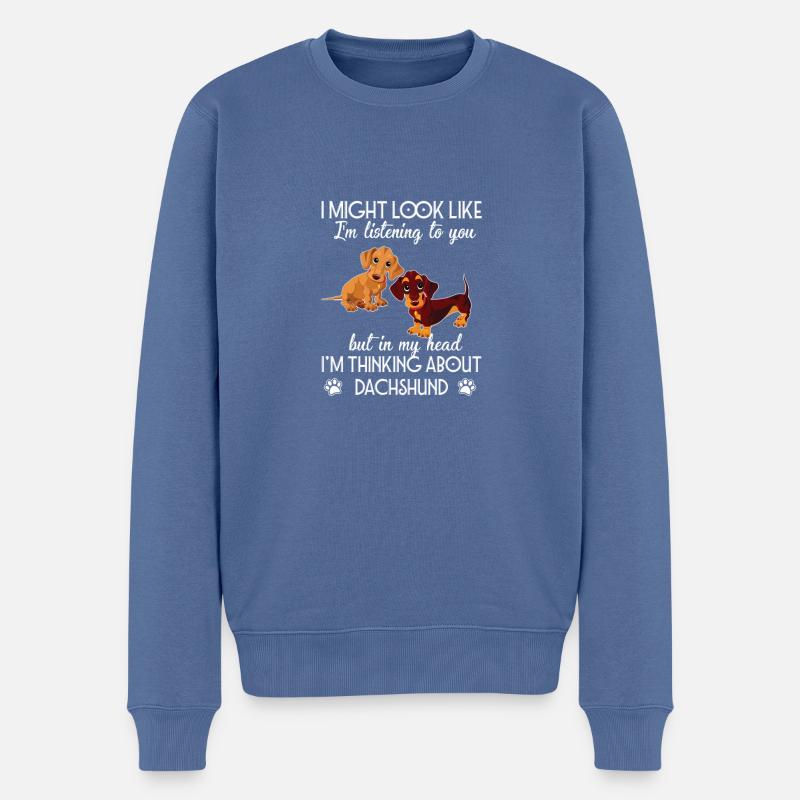 Teckel ressemble à - Pull Premium bio Homme - bleu pigeon