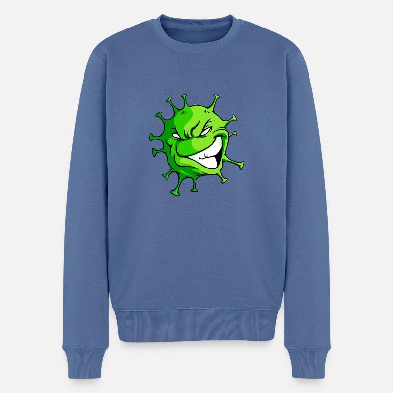 Wildvirus - Männer Premium Bio Pullover - Taubenblau
