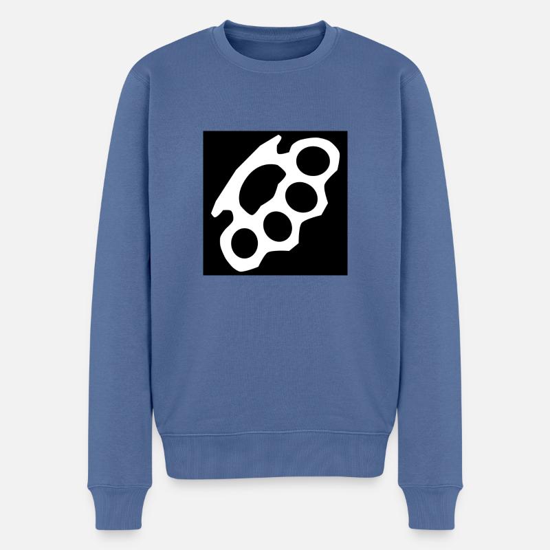 C’est un coup de poing - Pull Premium bio Homme - bleu pigeon