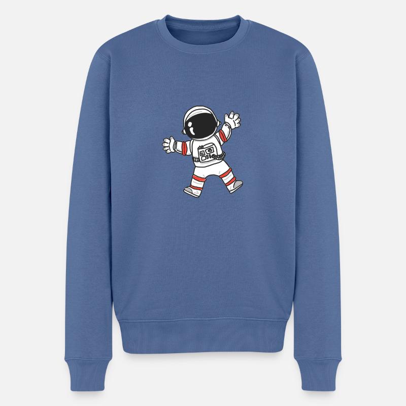 Astronaut - Männer Premium Bio Pullover - Taubenblau
