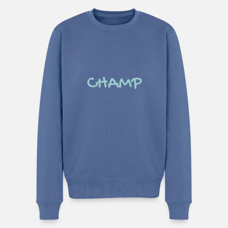 Champ - Männer Premium Bio Pullover - Taubenblau