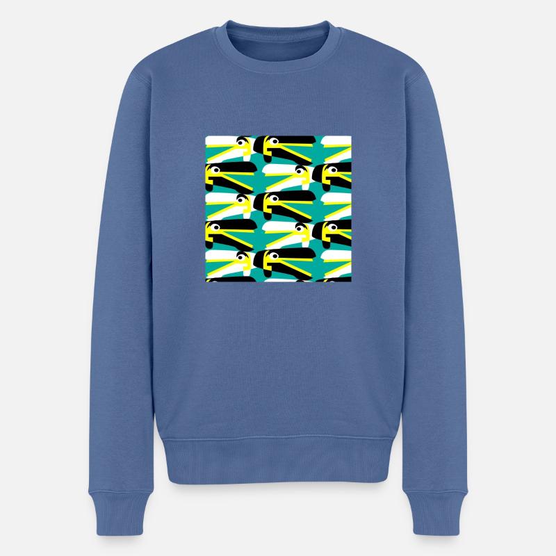 Oiseaux graphiques - Pull Premium bio Homme - bleu pigeon