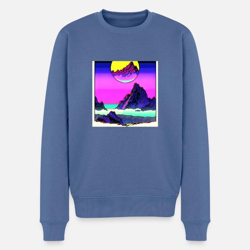 The Moon - Männer Premium Bio Pullover - Taubenblau