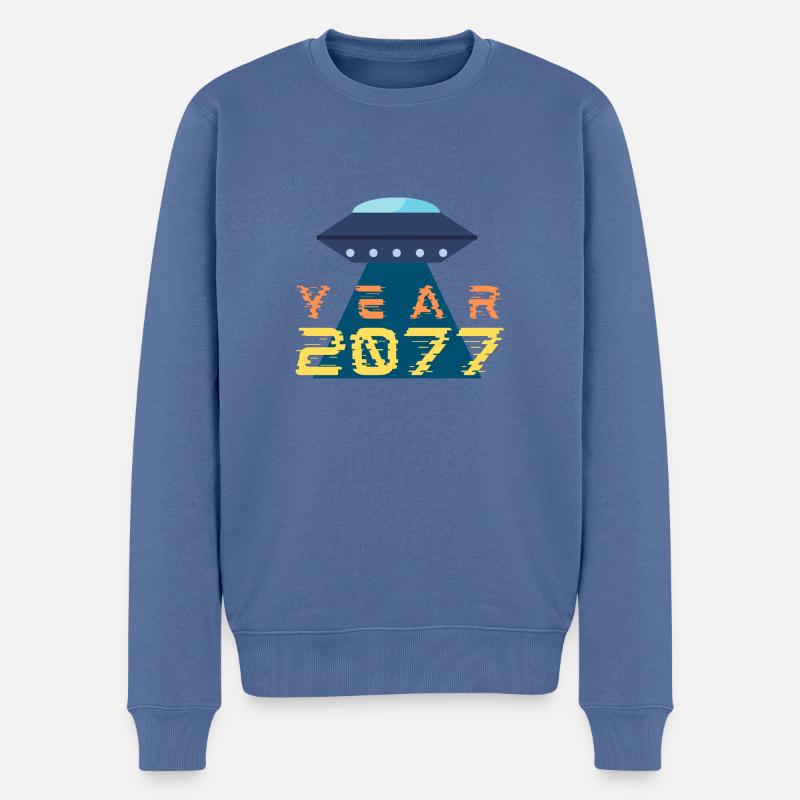 Ufo - Männer Premium Bio Pullover - Taubenblau