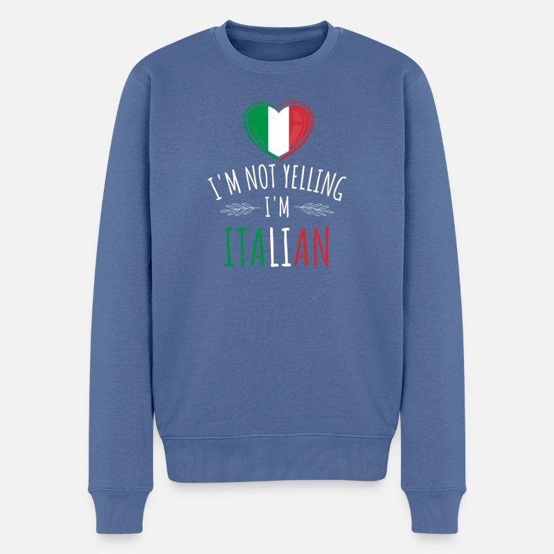 I love italy - Männer Premium Bio Pullover - Taubenblau