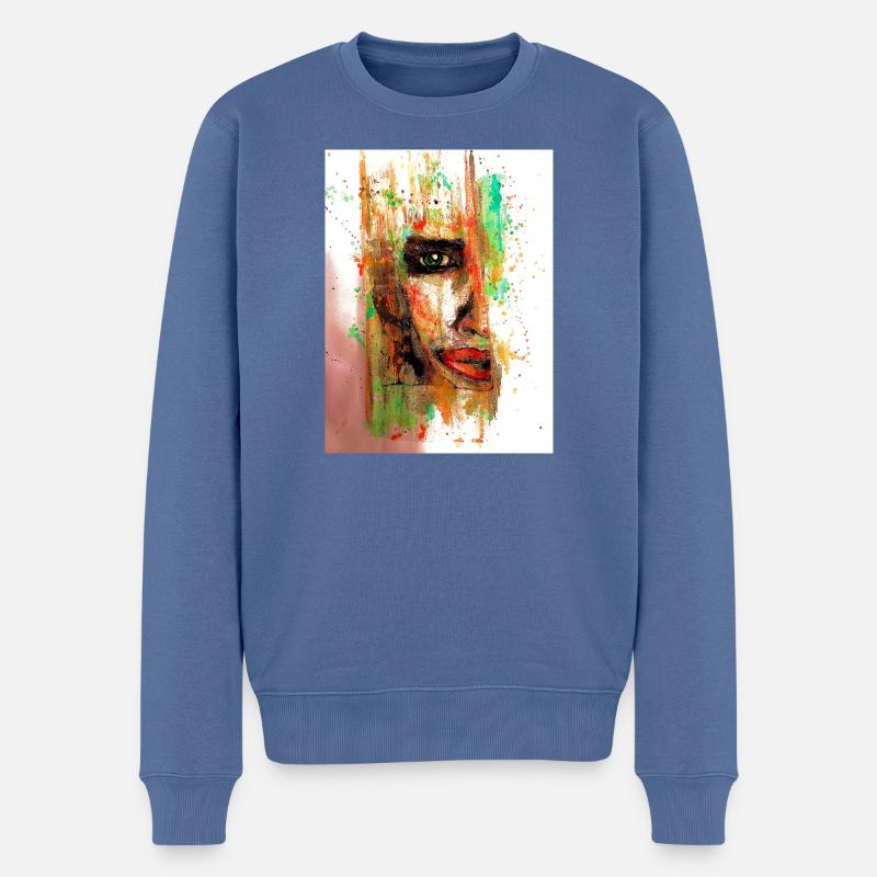 Joanna - Männer Premium Bio Pullover - Taubenblau