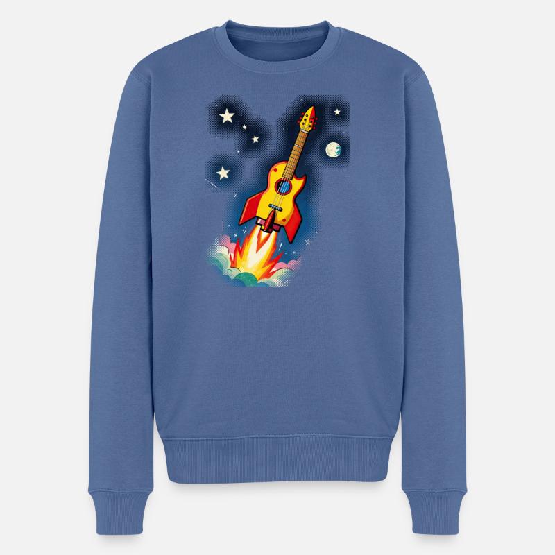 Guitare spatiale - Pull Premium bio Homme - bleu pigeon