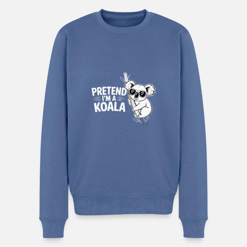 Pretend I’m a Koala - Männer Premium Bio Pullover - Taubenblau