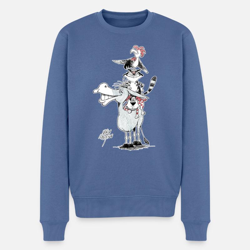 Bremer Stadtmusikanten - Männer Premium Bio Pullover - Taubenblau